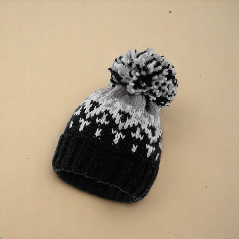 Versatile Warm Knitted Fur Ball Woolen Hat For Women