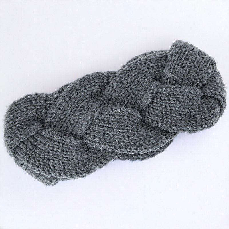 Autumn and Winter Women's Knitted Stretchable Braided Hairband