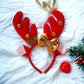 Christmas Reindeer Headband with Red Nose Accessory