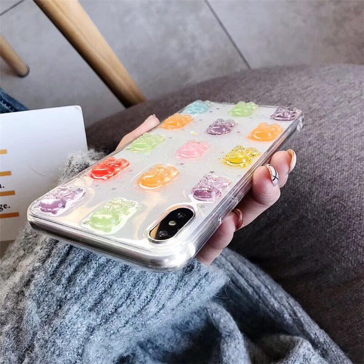 Colorful 3D Gummy Bear Clear Phone Case