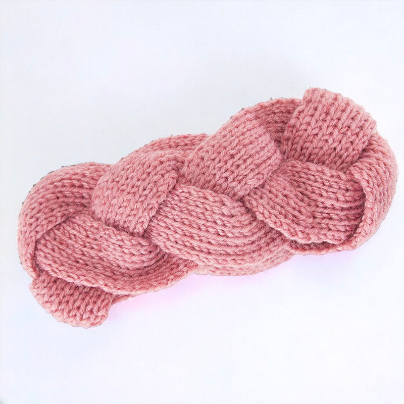 Autumn and Winter Women's Knitted Stretchable Braided Hairband