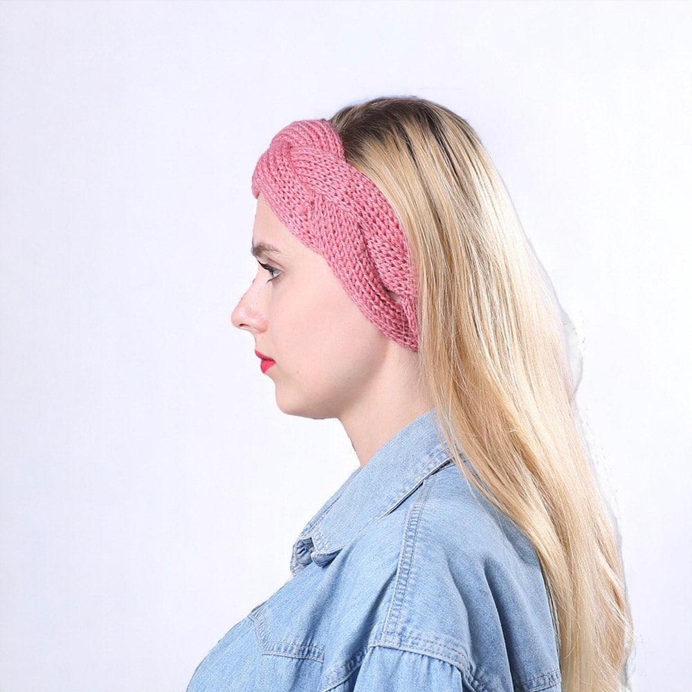 Autumn and Winter Women's Knitted Stretchable Braided Hairband