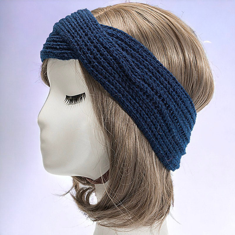 Autumn and Winter Women's Knitted Stretchable Crisscross Hairband