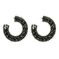 C-Shaped Crystals Earring Stud