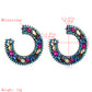 C-Shaped Crystals Earring Stud