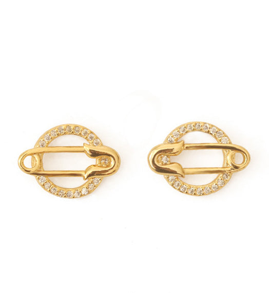 Safety Pin Circle Ear Studs