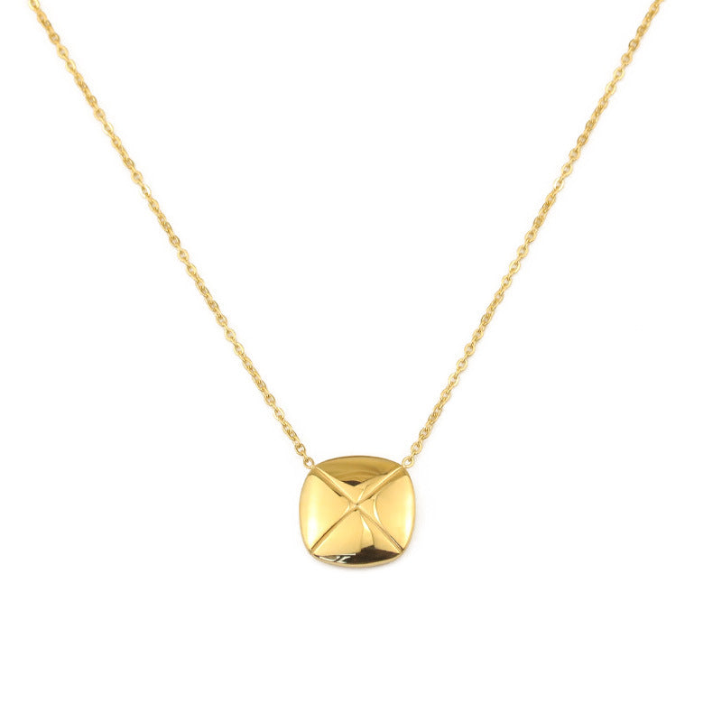 Classy Cross Square Gold Necklace