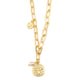 Embossed Coin & Pearl Gold Necklace