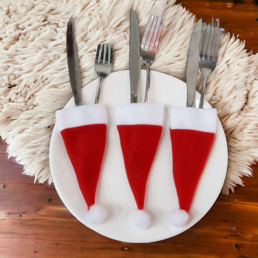 Mini Christmas Hat Utensil Holder