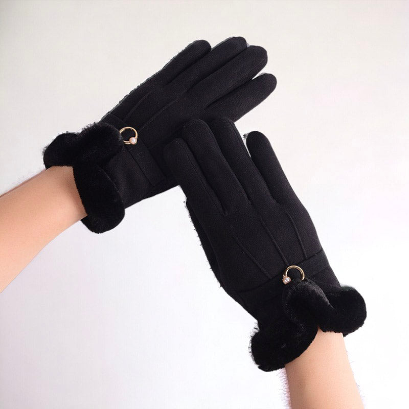 Cute Autumn And Winter Thick Velvet Gloves For Women