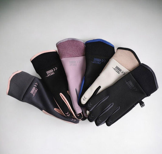 Winter Waterproof Five-Finger Anti-Slip Driving Velvet Gloves