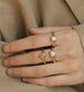 Classy Geometric Crystal Gold Ring