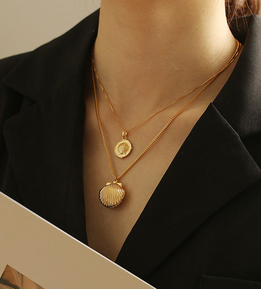 Seashell Charm 18K Gold Plated Necklace