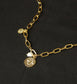 Embossed Coin & Pearl Gold Necklace