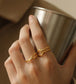 Line Knotted Gold Open Ring