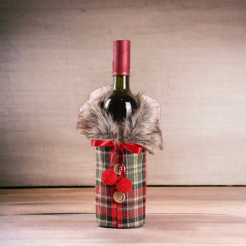 Christmas Winter Coat Designed Wine Bottle Cover