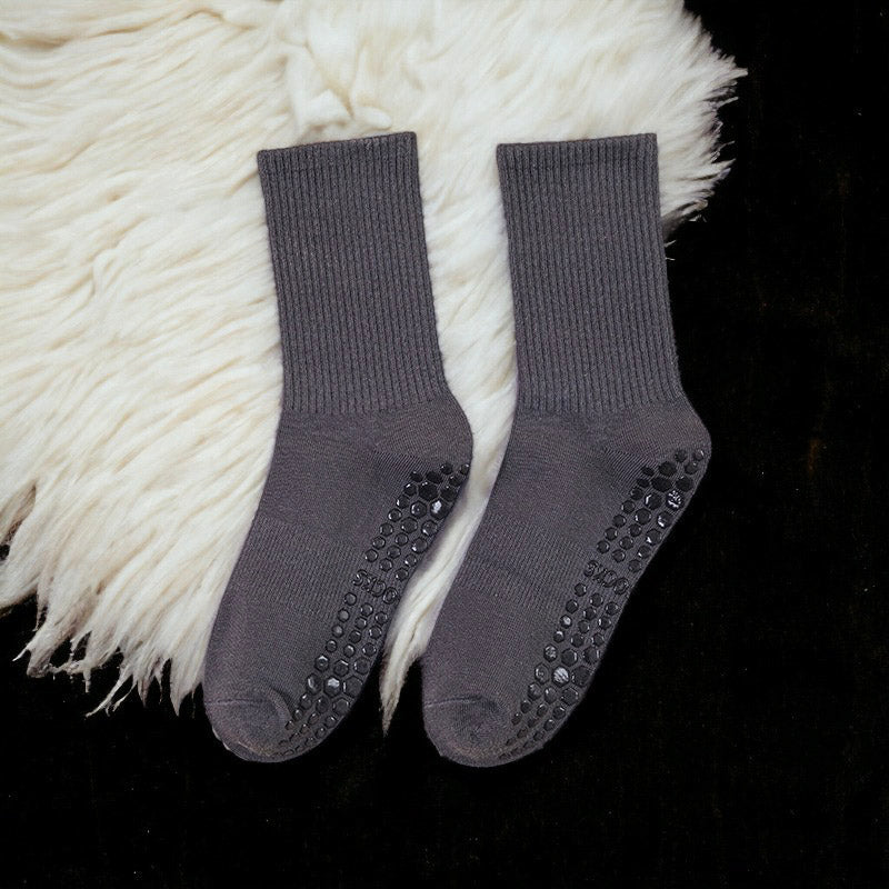 Autumn and Winter Mid-Calf Cotton Non-Slip Yoga Socks for Women