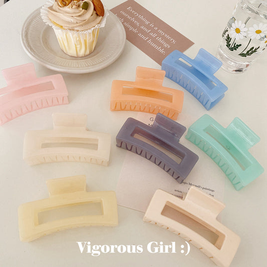 Solid Colored Rectangular Hair Claw