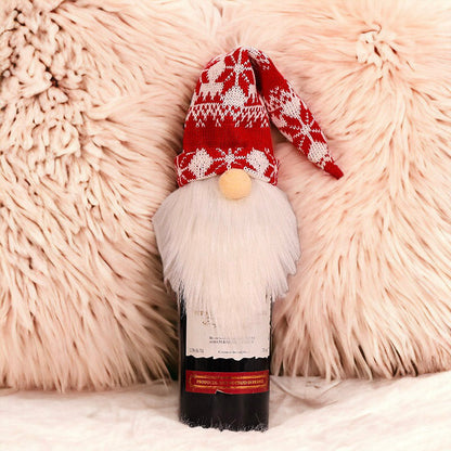 Festive Christmas Elf Design Wine Bottle Cover