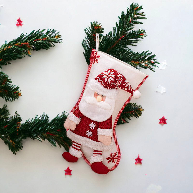 Festive Snowman and Santa Claus Christmas Socks