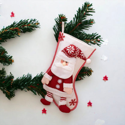 Festive Snowman and Santa Claus Christmas Socks