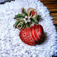 Holiday Wreath Stocking and Bell Christmas Brooch