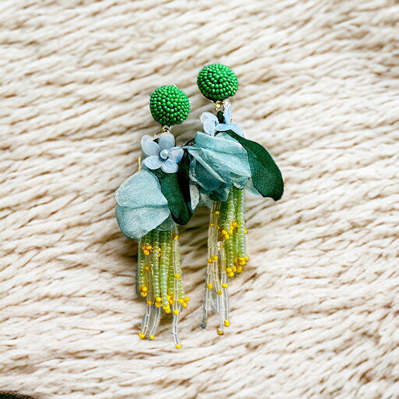 Bohemian Style Floral Tassel Earrings