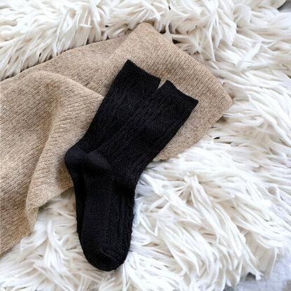 Winter Thickened Twisted Wool Mid-Calf Socks