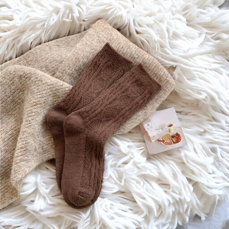 Winter Thickened Twisted Wool Mid-Calf Socks