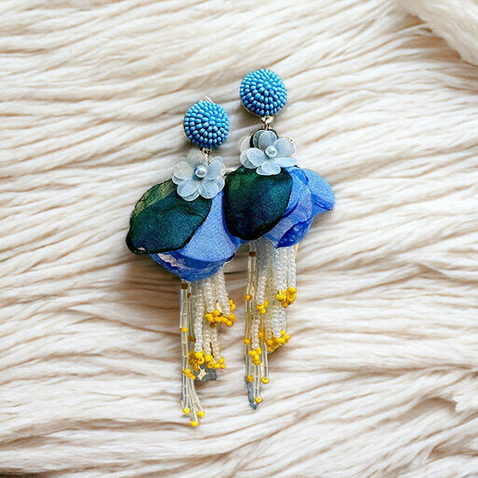 Bohemian Style Floral Tassel Earrings