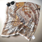 Light Luxury Printed Large Square Scarf With Loose Beard