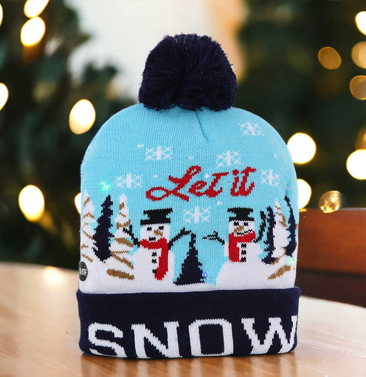Knitted Christmas Hat With Led Lights