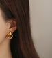 Interlocked Double Rings Gold Earrings