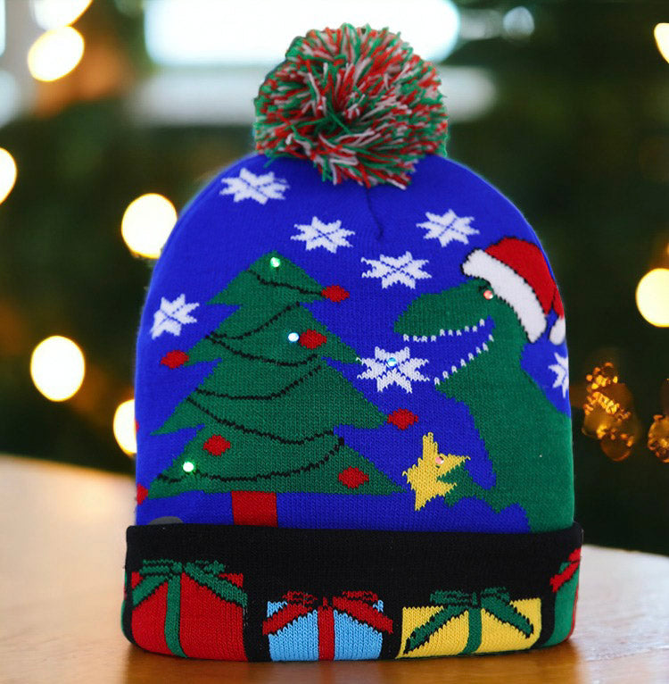 Knitted Christmas Hat With Led Lights