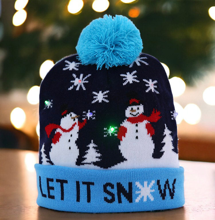 Knitted Christmas Hat With Led Lights