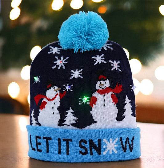 Knitted Christmas Hat With Led Lights