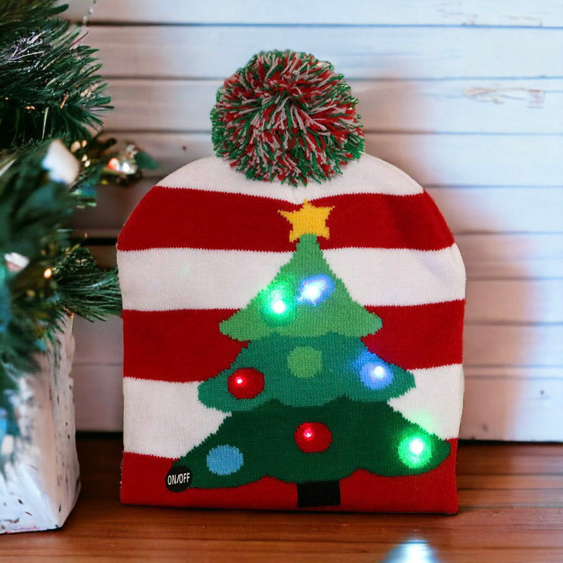 Knitted Christmas Hats With Led Lights