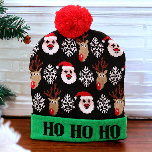 Knitted Christmas Hats With Led Lights