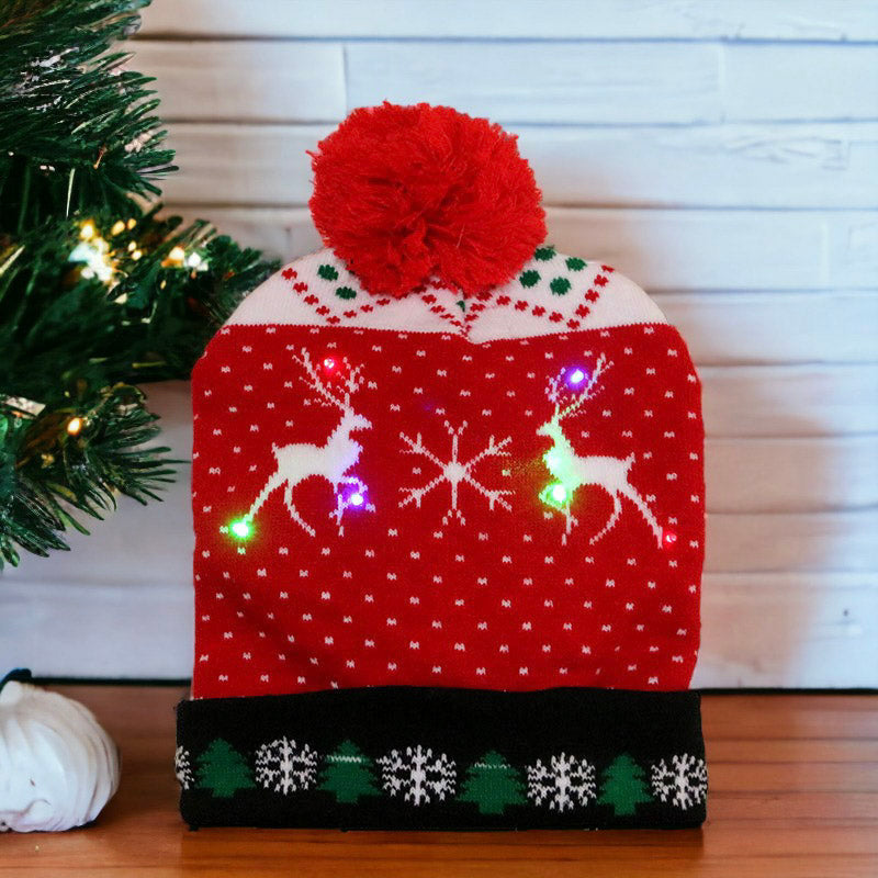 Knitted Christmas Hats With Led Lights