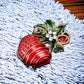 Holiday Wreath Stocking and Bell Christmas Brooch