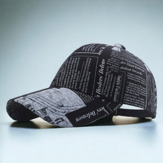 Retro Newspaper Style Baseball Cap