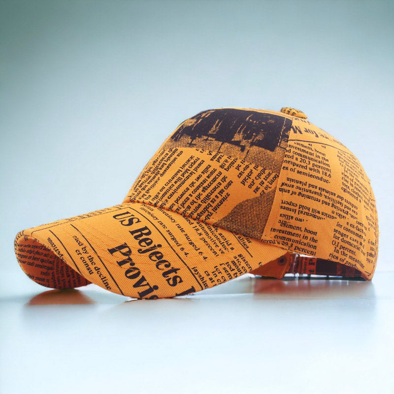 Retro Newspaper Style Baseball Cap