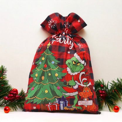 Grinch Designed Decorative Christmas Gift Bag