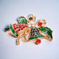 Holiday Wreath Stocking and Bell Christmas Brooch