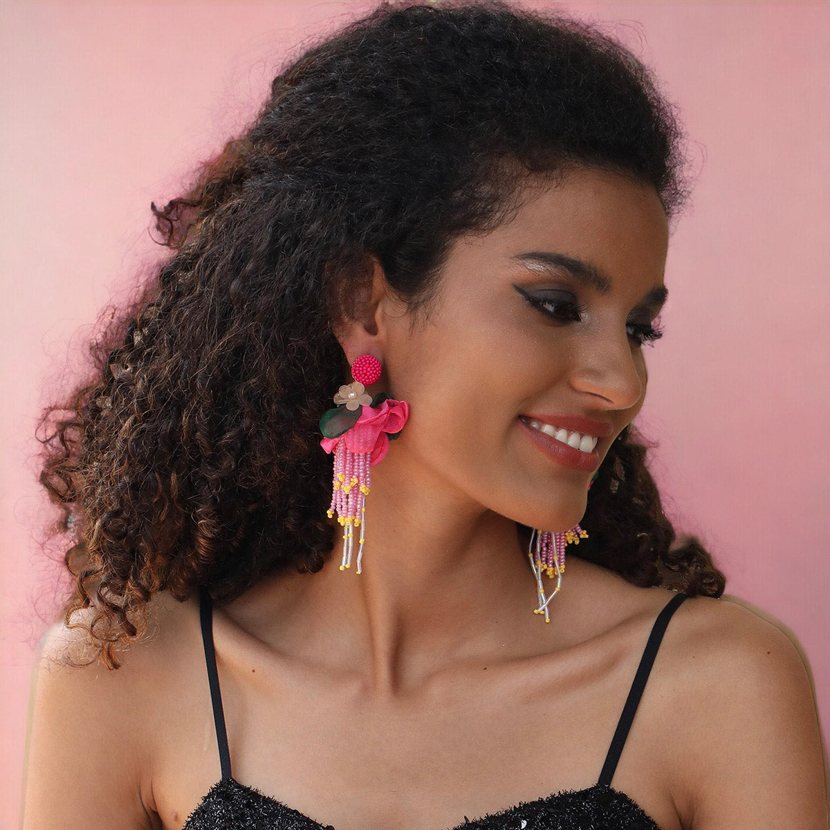 Bohemian Style Floral Tassel Earrings