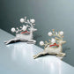 Reindeer Christmas Holiday Crystal Brooch