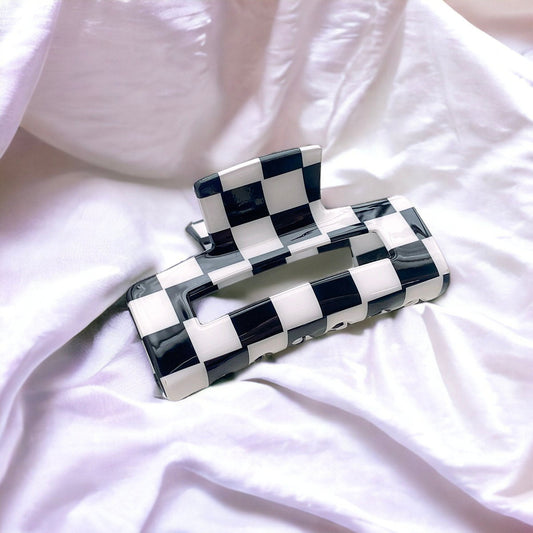 Plaid Print Design Rectangular Hair Clip