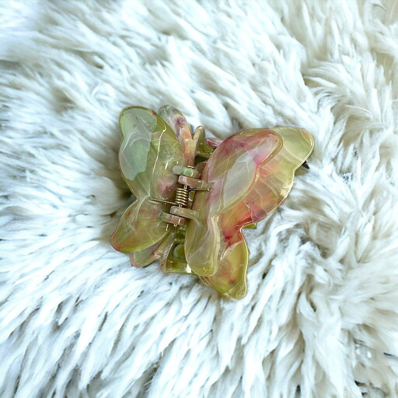 Marble Designed Print Butterfly Hair Clip