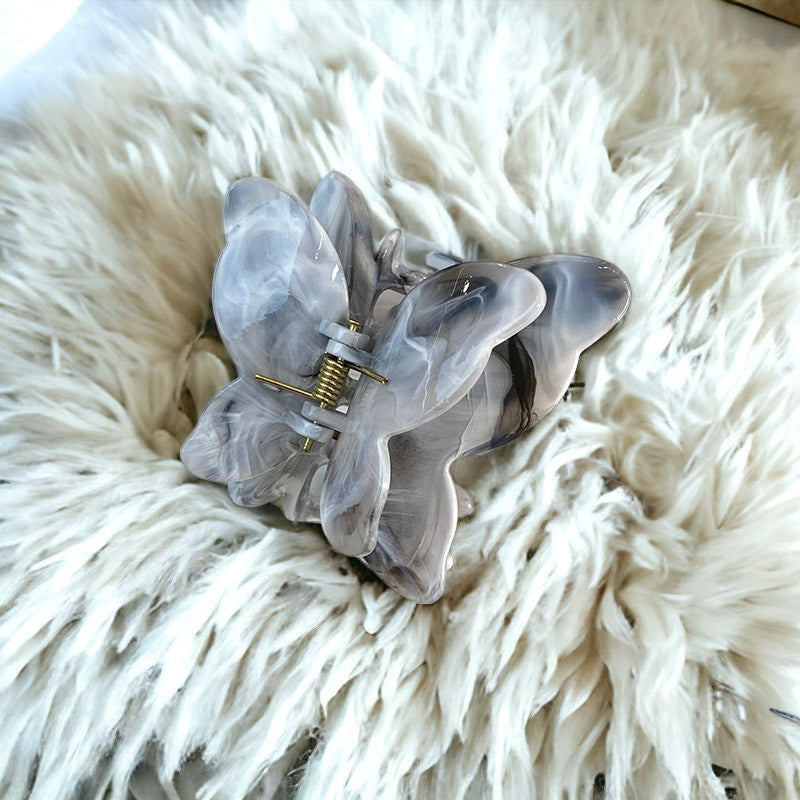 Marble Designed Print Butterfly Hair Clip