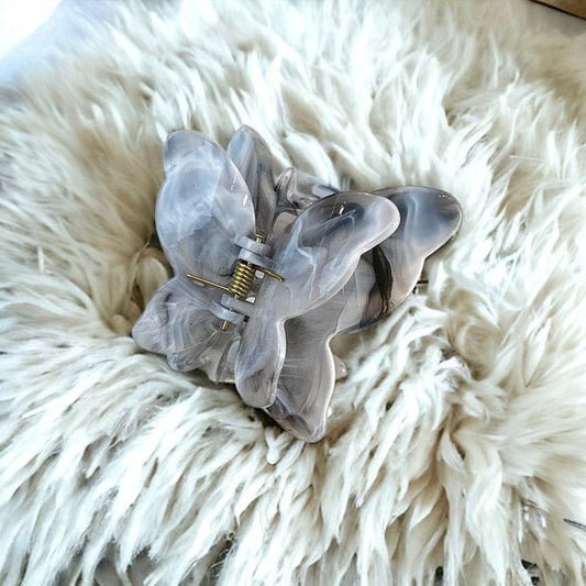 Marble Designed Print Butterfly Hair Clip